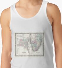 Vintage Map of Savannah and Charleston (1855) Tank Top