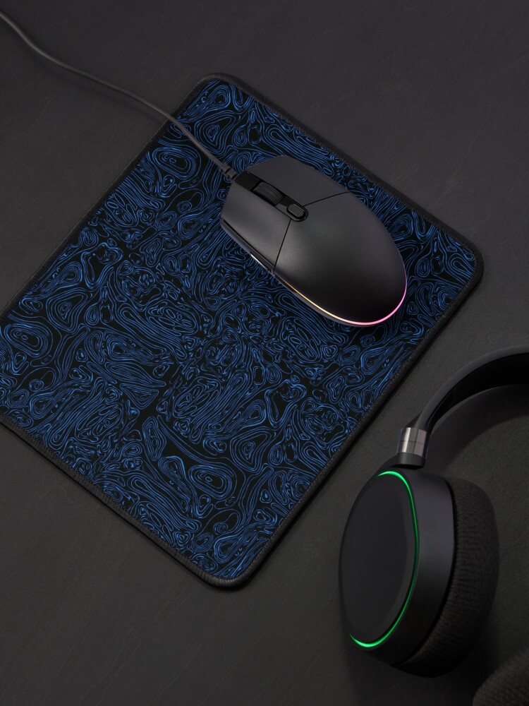 Damascus Metal Skin Blue Mouse Pad for Sale by ALEXIA SPEEKS