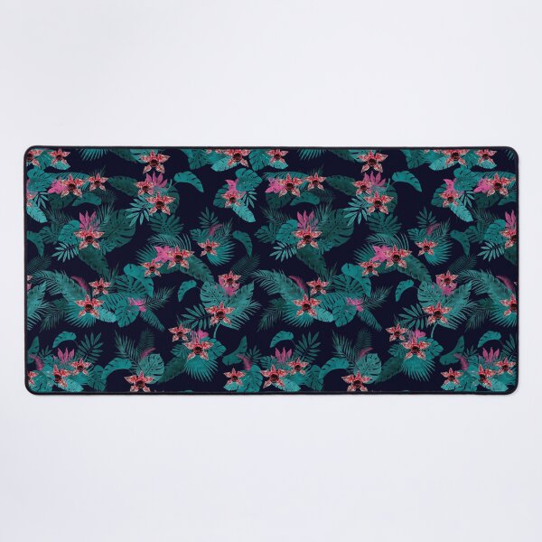 Tropical Demogorgon On Dark Blue Desk Mat