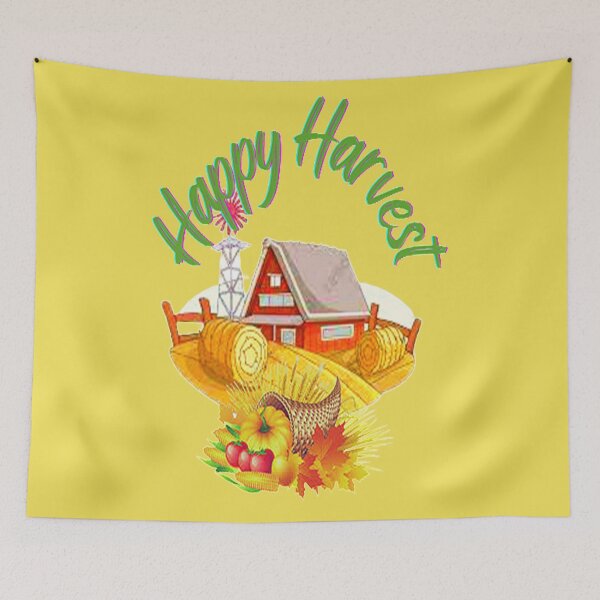 Item preview, Happy Harvest Cute Farm Scene,Thankful Grateful Blessed, Gobble Me Turkey Day designed and sold by Adri Barnard.