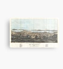 Vintage Pictorial Map of San Francisco (1854) Metal Print