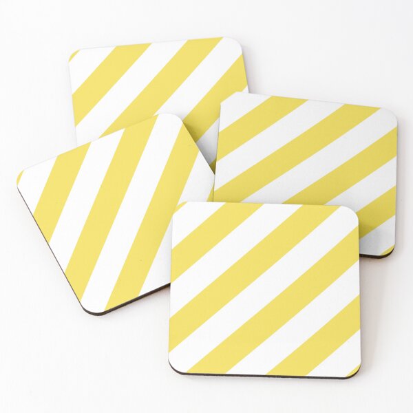 Item preview, Yellow and White Diagonal Stripe Pattern 2022 Trending Color - Hue - Shade - Colour Pantone Illuminating Yellow 13-0647 designed and sold by ColorOfTheYears.