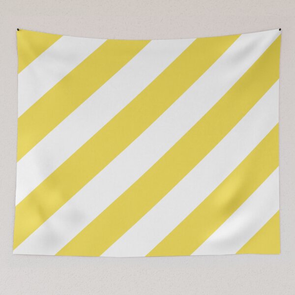 Item preview, Yellow and White Diagonal Stripe Pattern 2022 Trending Color - Hue - Shade - Colour Pantone Illuminating Yellow 13-0647 designed and sold by ColorOfTheYears.