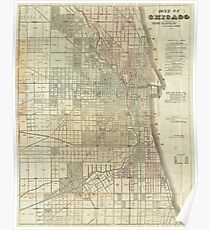 Vintage Map of Chicago (1857) Poster