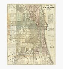 Vintage Map of Chicago (1857) Photographic Print