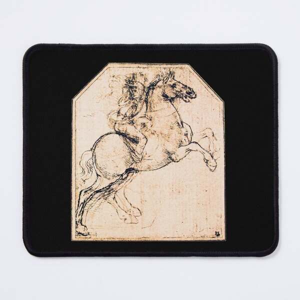 Item preview, DRAWING OF A HORSE RIDER IN PALE PINK Leonardo da Vinci designed and sold by BulganLumini.