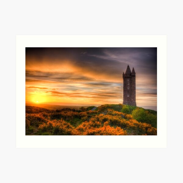 Sunset at Scrabo Tower Art Print