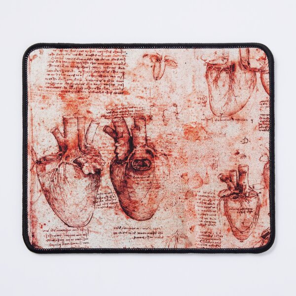 Item preview, Heart And Its Blood Vessels. Leonardo Da Vinci Anatomical Drawing, Antique Red Monochrome designed and sold by BulganLumini.