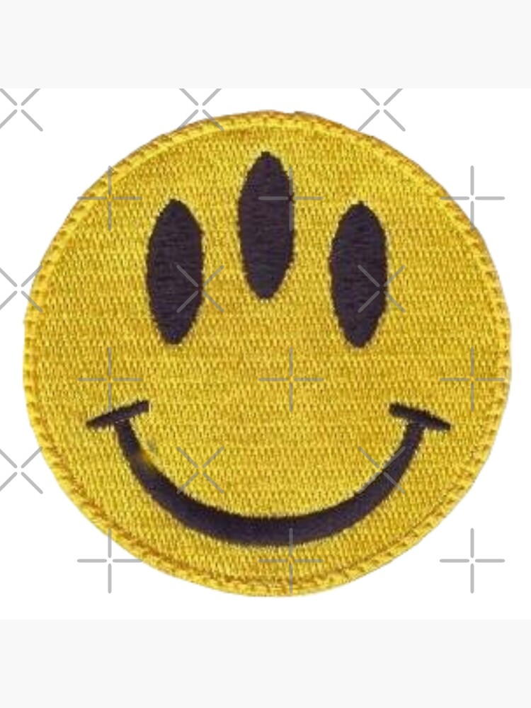 Flushed Cursed Emoji Embroidered Iron-on Patch 