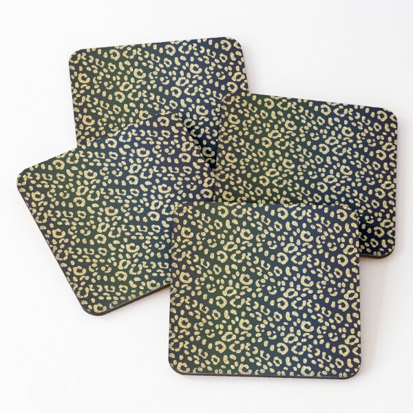 Item preview, Elegant Leopard Cheetah Skin In Metallic Gold Glitter On Blue Black designed and sold by IZiets.