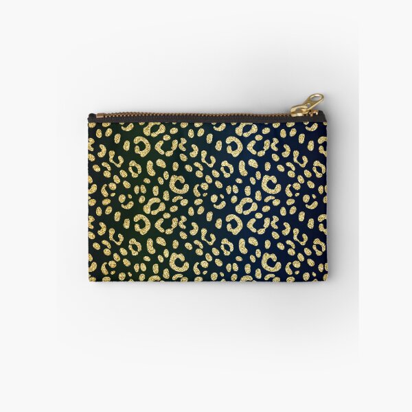 Item preview, Elegant Leopard Cheetah Skin In Metallic Gold Glitter On Blue Black designed and sold by IZiets.