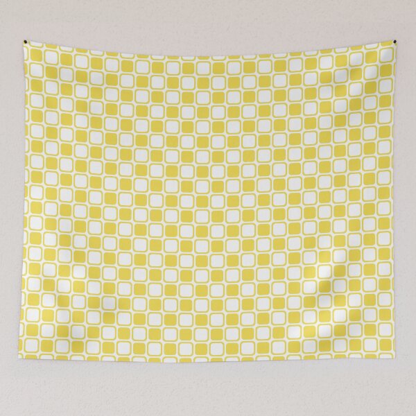 Item preview, Yellow and White Square Checkerboard Pattern 2022 Trending Color - Hue - Shade - Colour Pantone Illuminating Yellow 13-0647 designed and sold by ColorOfTheYears.