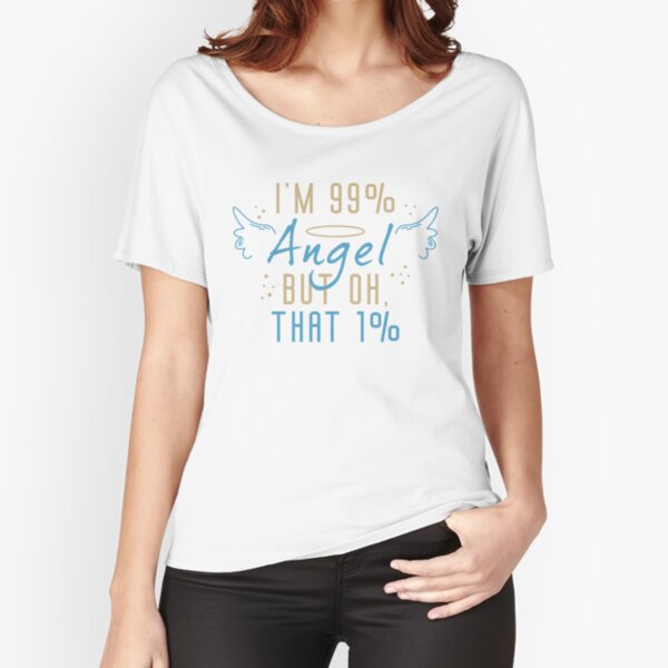 Im 99% Angel But Oh That 1% Funny Sarcastic Gifts for Girls Sticker for  Sale by nquestiaa
