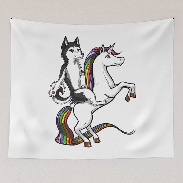 Item preview, Siberian Husky Dog Riding Unicorn designed and sold by underheaven.