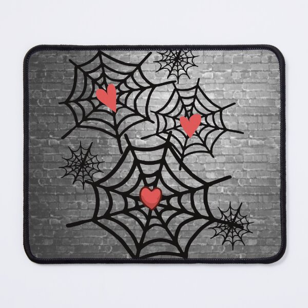 Item preview, Spooky Spider Webs and Hearts On A Grey Vintage Wall Halloween designed and sold by JooArtPrints ★★★★★.