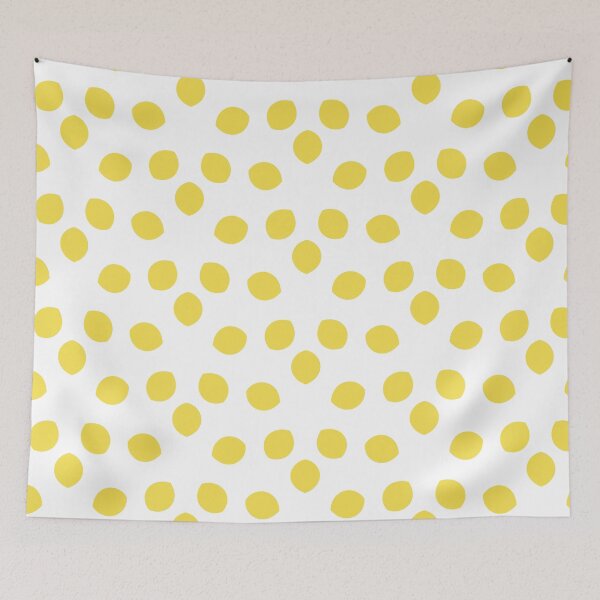 Item preview, Yellow and White Minimal Shape Ornamental Pattern 2022 Trending Color - Hue - Shade - Colour Pantone Illuminating Yellow 13-0647 designed and sold by ColorOfTheYears.