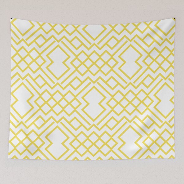 Item preview, Yellow and White Abstract Geometric Shape Pattern 2022 Trending Color - Hue - Shade - Colour Pantone Illuminating Yellow 13-0647 designed and sold by ColorOfTheYears.