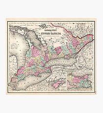Vintage Map of Ontario (1857) Photographic Print