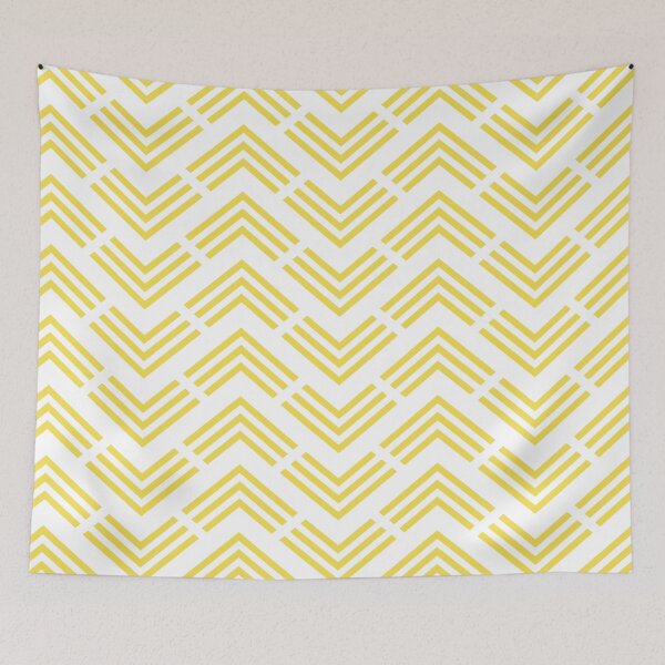 Item preview, Yellow and White Chevron Rhombus Arrow Pattern 2022 Trending Color - Hue - Shade - Colour Pantone Illuminating Yellow 13-0647 designed and sold by ColorOfTheYears.