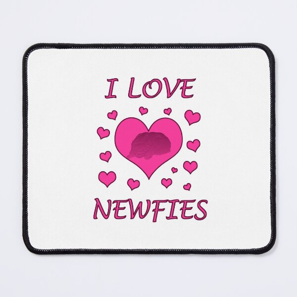 Item preview, Newfoundland dog heart pink designed and sold by Moonyflower.