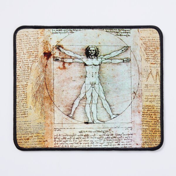 Item preview, VITRUVIAN MAN Leonardo Da Vinci Handwriting Antique Parchment designed and sold by BulganLumini.