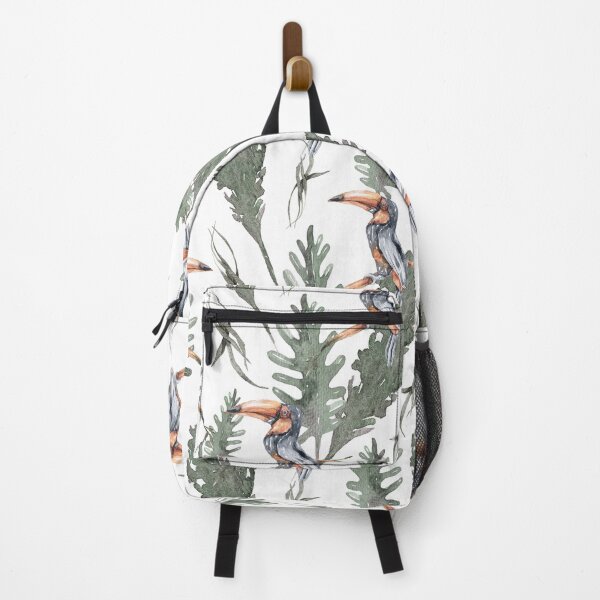 Item preview, Colorful Jungle Leaves Pattern with toucans designed and sold by digoarpi.
