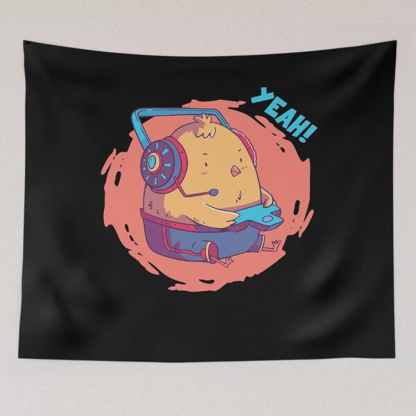 Item preview, Cartoon Chicken Playing Video Games designed and sold by MnEmzStudio.