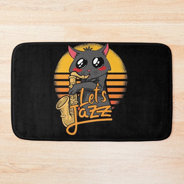 Item preview, Jazz cat playing saxophone for music lovers designed and sold by fatshirt.