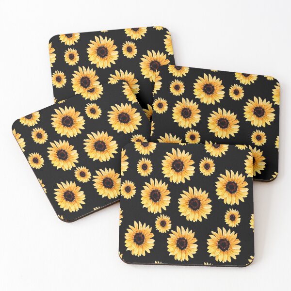 Item preview, Various sunflowers on a black background designed and sold by Shawa Shop.