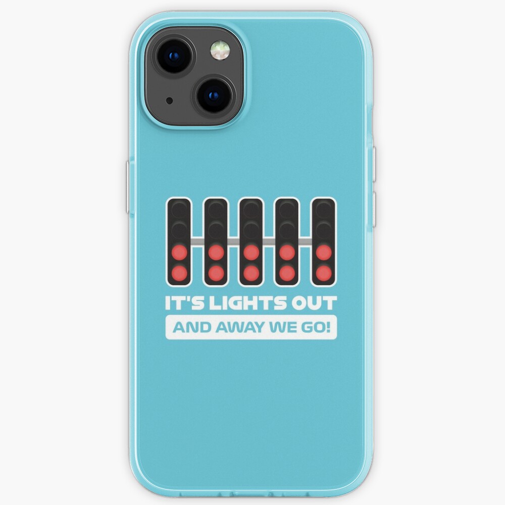 It S Lights Out And Away We Go Version 2 Light Blue Bg Iphone Case By Filipeferreira Redbubble