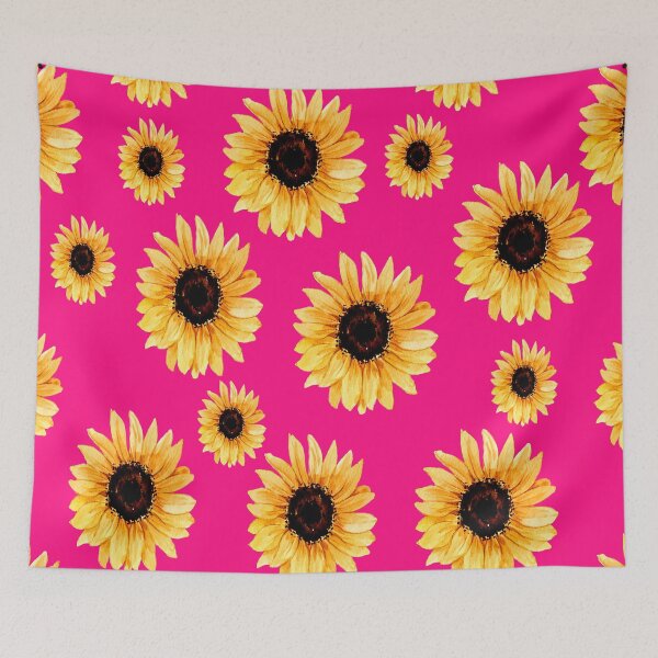 Item preview, Various types of sunflowers on a pink background designed and sold by Shawa Shop.
