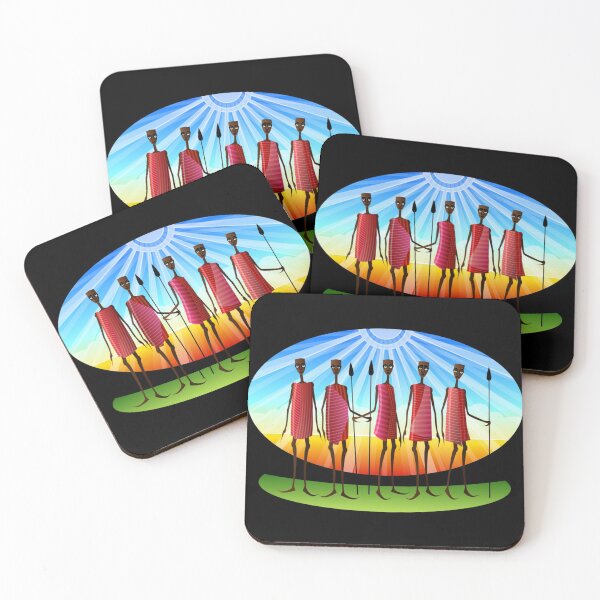 Item preview, Maasai Men with Spears Kwanzaa  designed and sold by HolidayBug.