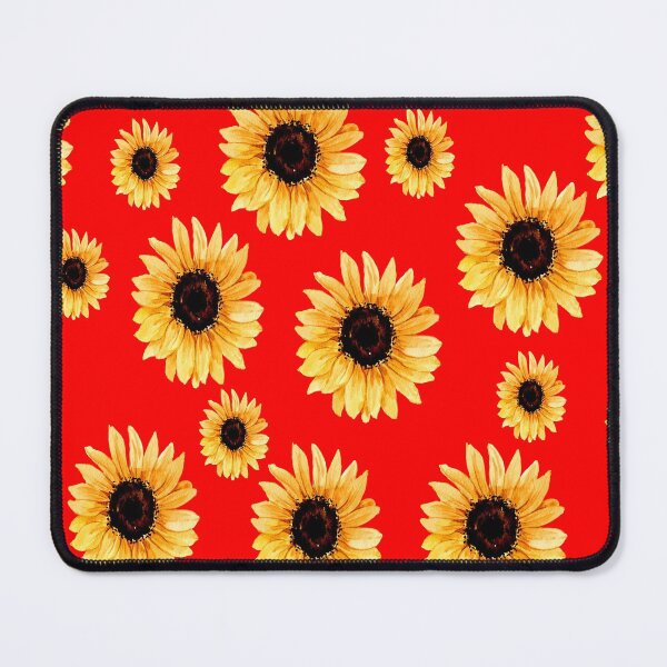 Item preview, Various types of sunflowers on a bright red background designed and sold by Shawa Shop.