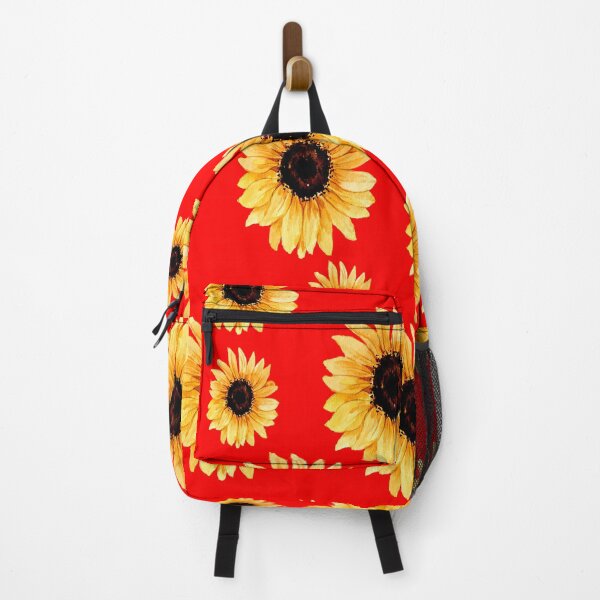 Item preview, Various types of sunflowers on a bright red background designed and sold by Shawa Shop.