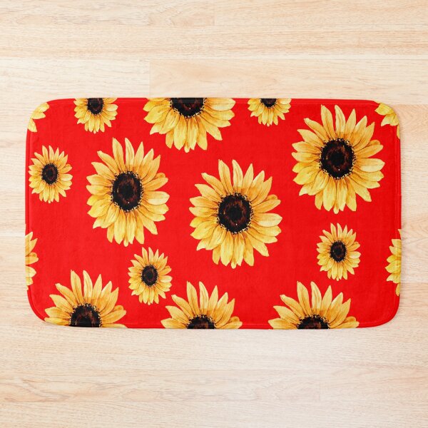 Item preview, Various types of sunflowers on a bright red background designed and sold by Shawa Shop.