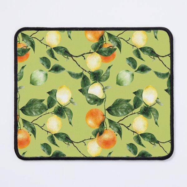 Item preview, Colorful lemon and orange fruits and Leaves Pattern designed and sold by digoarpi.