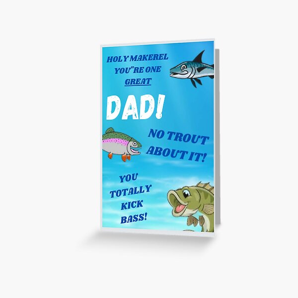 Dad Card Gifts Fishing River Fish Themed - Birthday Christmas