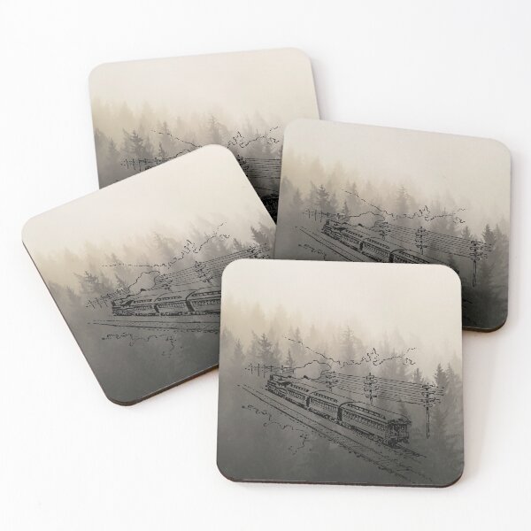 Item preview, Vintage illustration train in the forest designed and sold by weerayar.