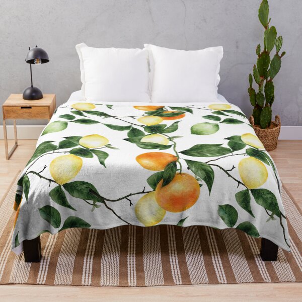 Item preview, Colorful lemon and orange fruits and Leaves Pattern designed and sold by digoarpi.