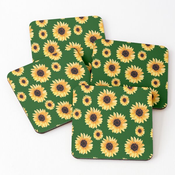 Item preview, Various types of sunflowers on a green background designed and sold by Shawa Shop.