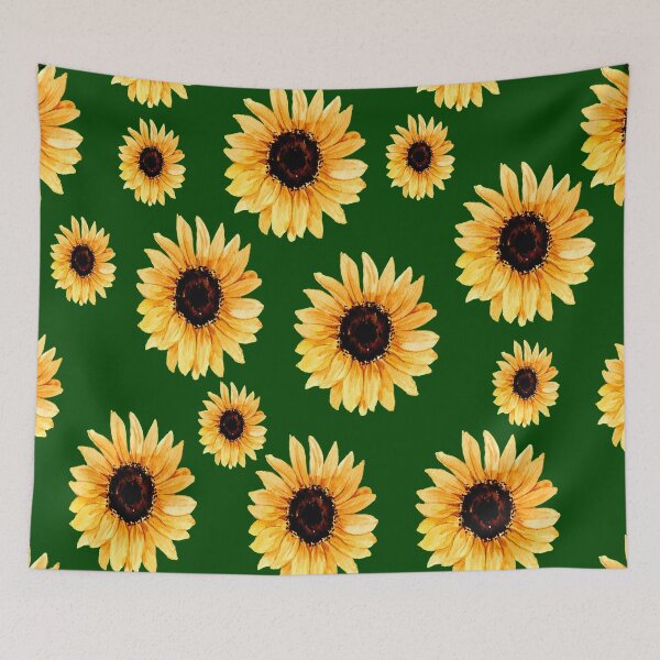 Item preview, Various types of sunflowers on a green background designed and sold by Shawa Shop.