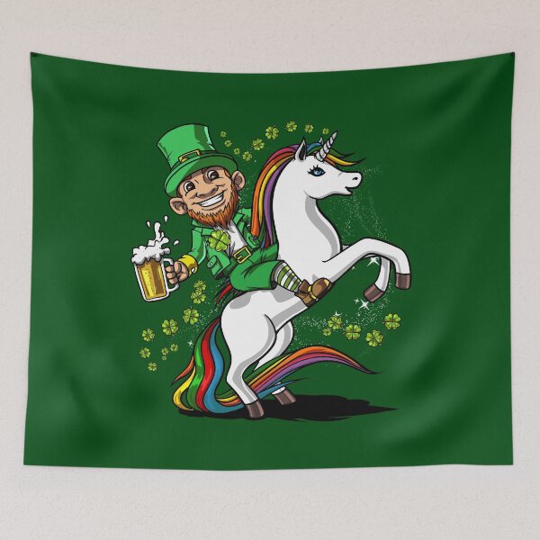 Item preview, Leprechaun Riding Unicorn designed and sold by underheaven.