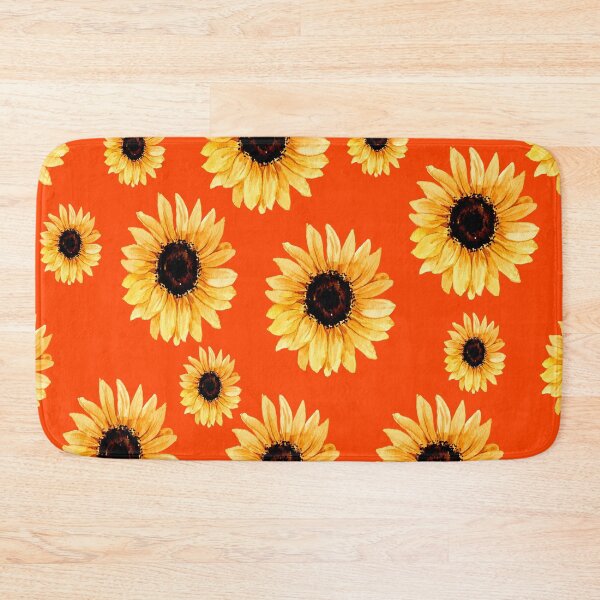 Item preview, Various types of sunflowers on orange background designed and sold by Shawa Shop.