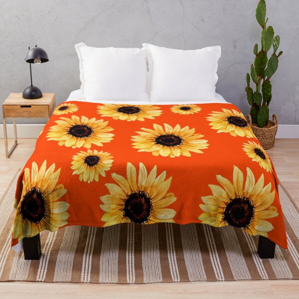 Item preview, Various types of sunflowers on orange background designed and sold by Shawa Shop.