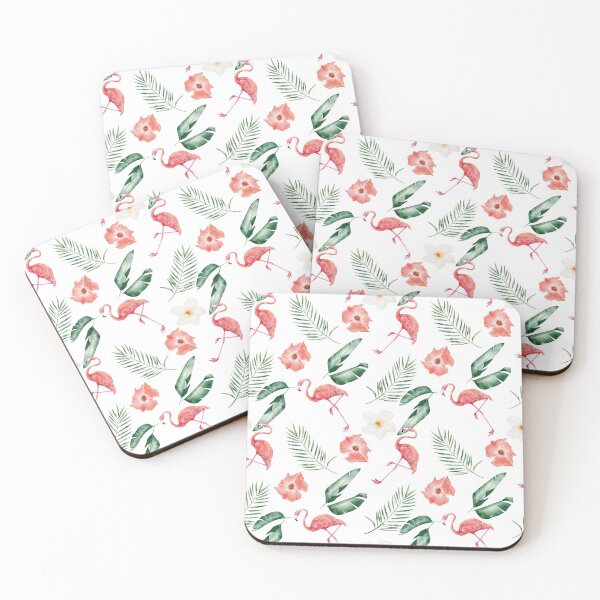 Item preview, Colorful Jungle Leaves Pattern with flamingos designed and sold by digoarpi.