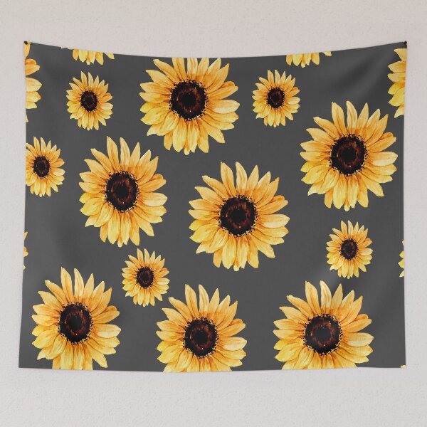 Item preview, Various types of sunflowers on a gray background designed and sold by Shawa Shop.