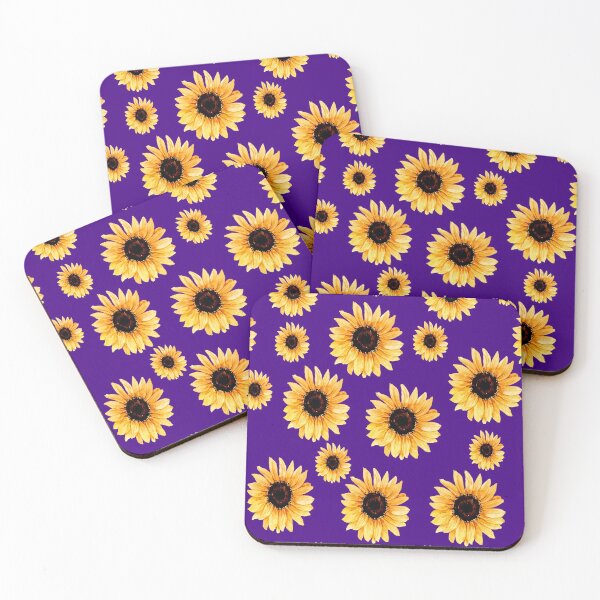 Item preview, Various types of sunflowers on a purple background designed and sold by Shawa Shop.