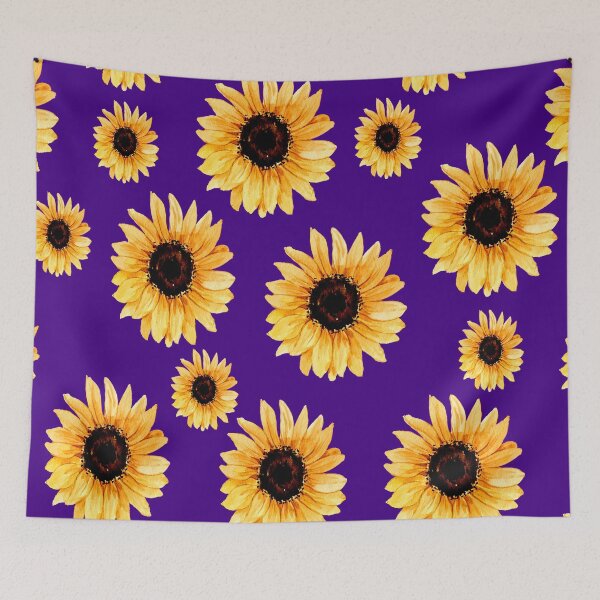 Item preview, Various types of sunflowers on a purple background designed and sold by Shawa Shop.