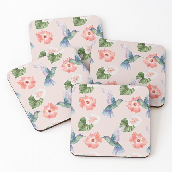 Item preview, Colorful Jungle Leaves Pattern with hummingbirds designed and sold by digoarpi.