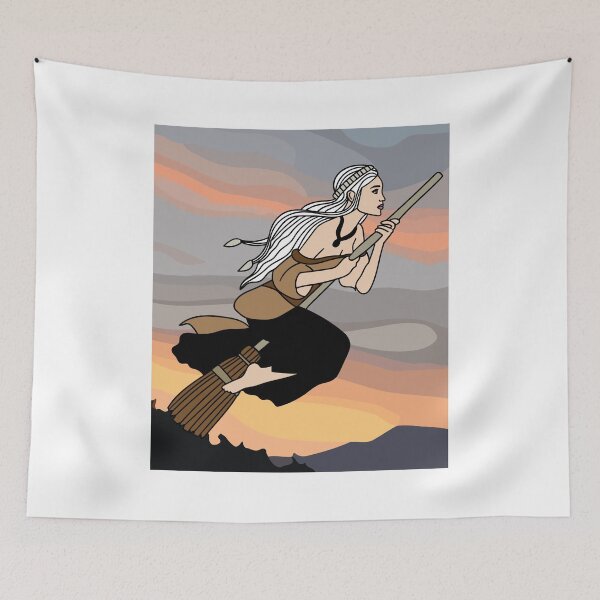 Item preview, Flying Witch On A Broomstick With A Hat designed and sold by flofin.
